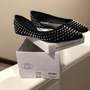 NEW IN BOX Steve Madden Spiked Rhinestone Flats